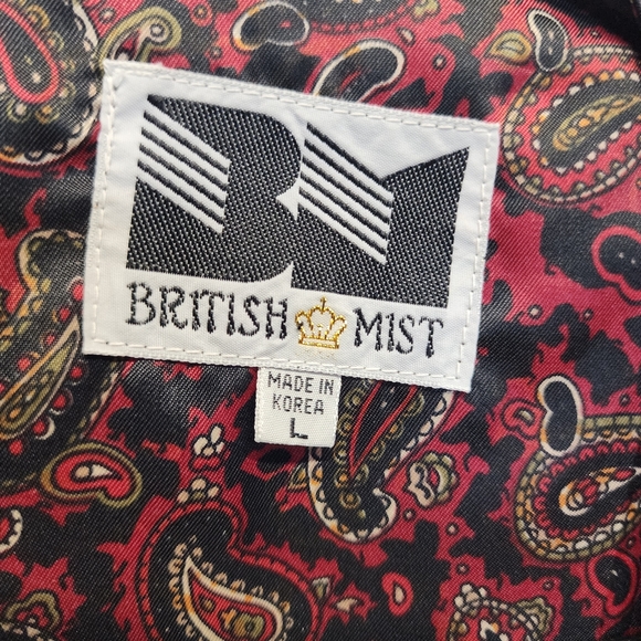 VINTAGE BRITISH MIST Brown Leather Front Dress Vest w/ Paisley Back L - Picture 2 of 7